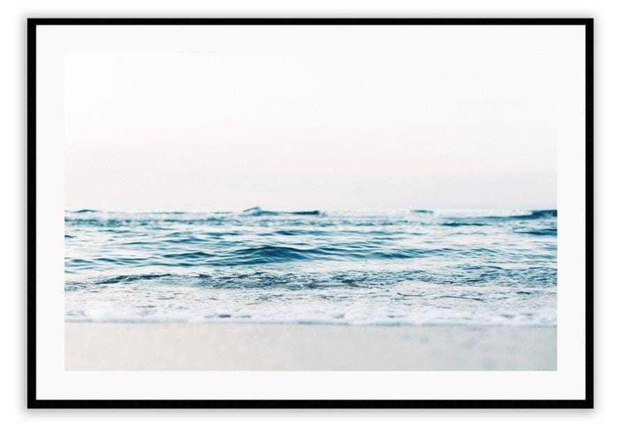 Canvas Print Small		50x70cm / Black Serene Ocean Serene Ocean Wall Art : Ready to hang framed artwork. Brand