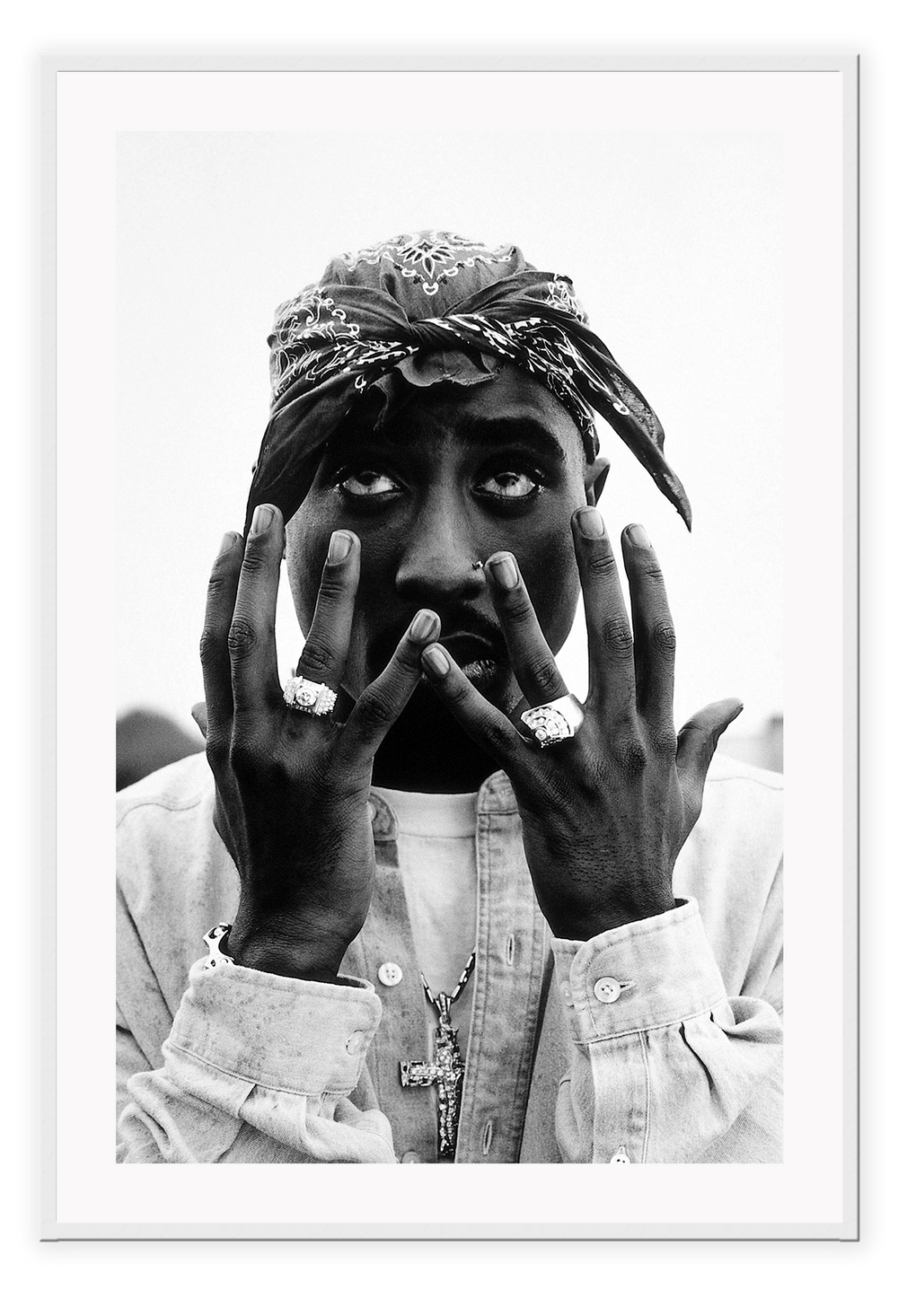 Canvas Print 50x70cm / White Tupac Tupac Wall Art : Ready to hang framed artwork. Brand