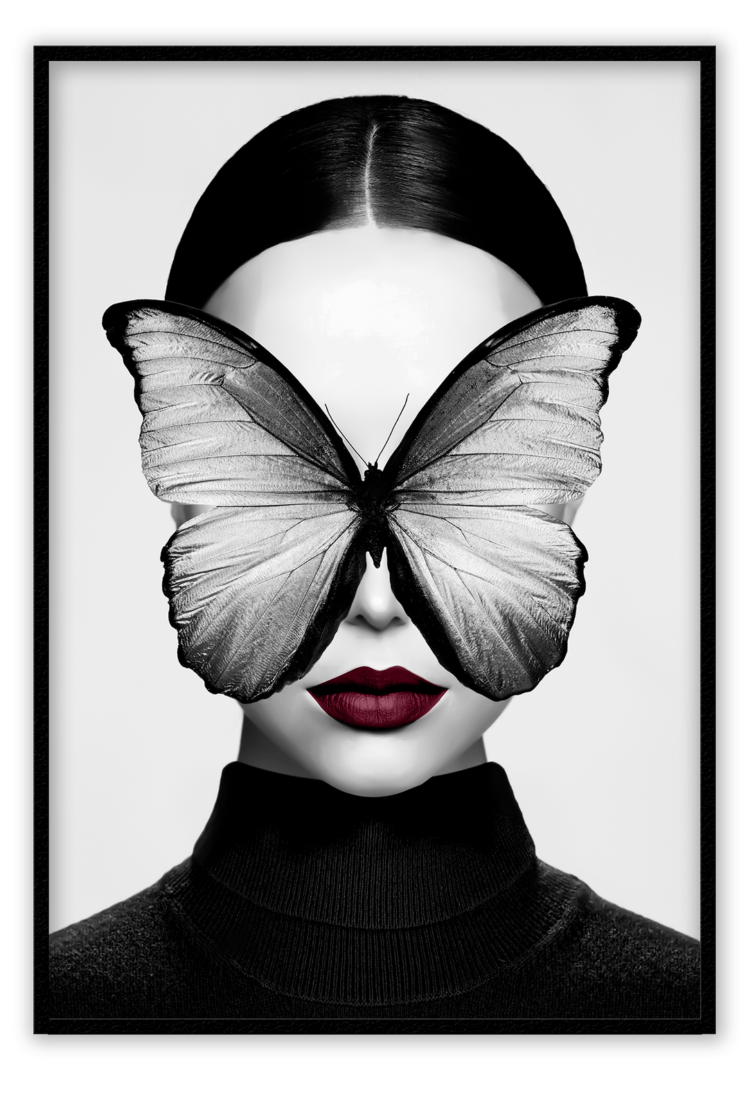 Canvas Prints 50x70cm / Black Black Butterfly II Black Butterfly II Wall Art : Ready to hang framed artwork. Brand