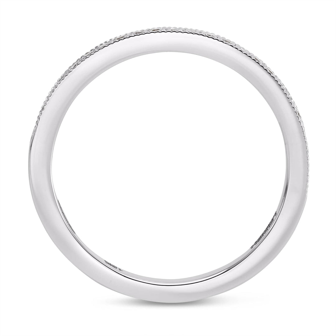 LEIBISH F+ Diamond Half-Eternity Wedding Ring with Milgrain Edge Brand Ring