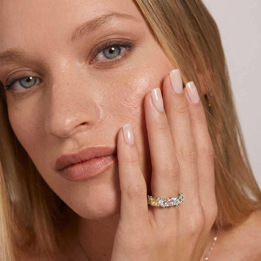 LEIBISH Multicolour Diamond Cluster Ring Brand Ring