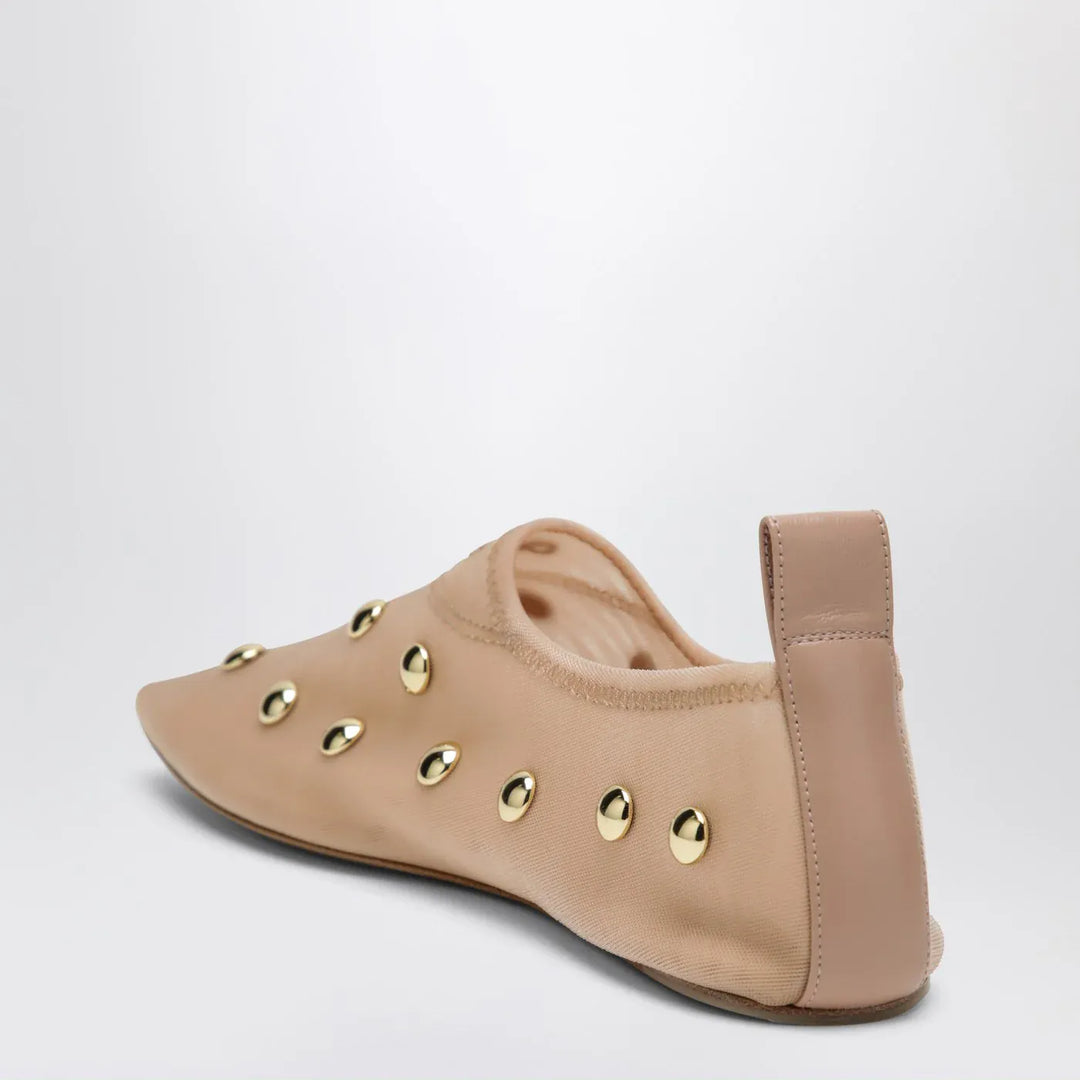Rita Blushy Beige ballet flats in transparent mesh Brand