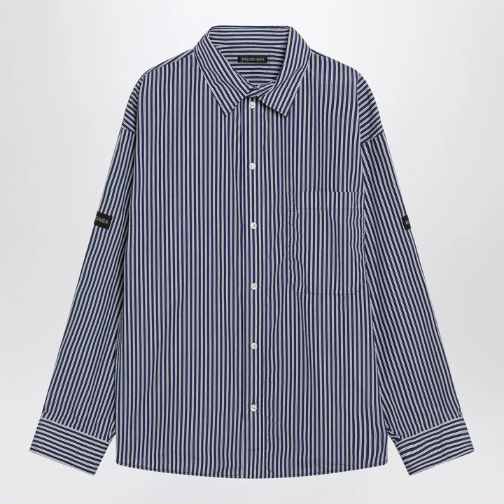 Balenciaga - Oversize navy blue and white striped shirt Brand Shirt XS
