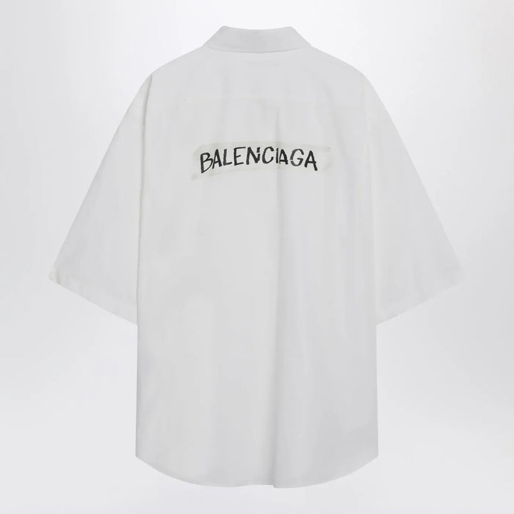 Balenciaga - White Masking Tape shirt Brand Shirt