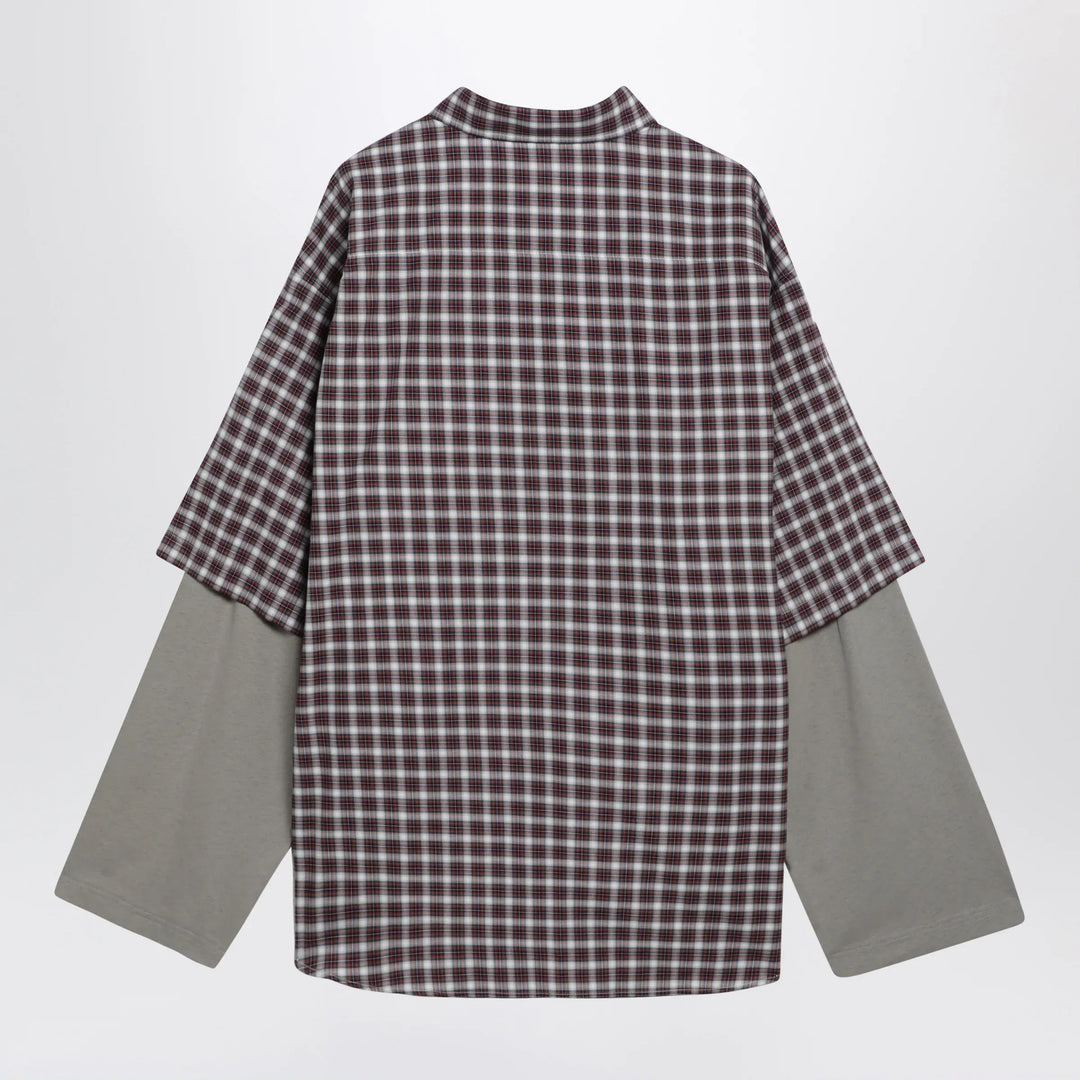 Balenciaga - Wrong Sleeve shirt in red/navy check poplin Brand Shirt