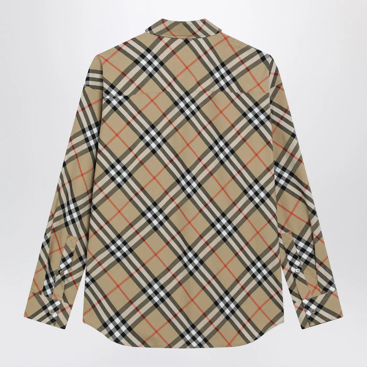 Burberry - Beige shirt with Check pattern Brand Shirt