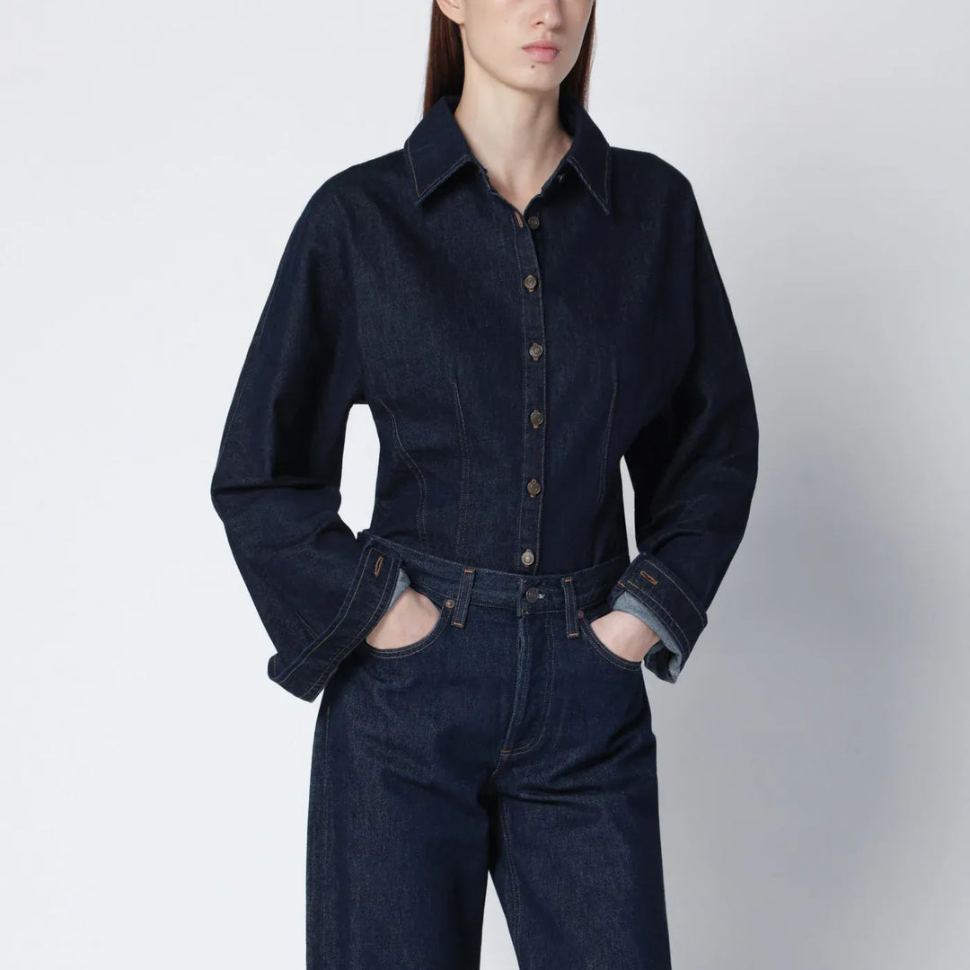 AGOLDE - Dark indigo denim shirt Brand Shirts &amp; Tops