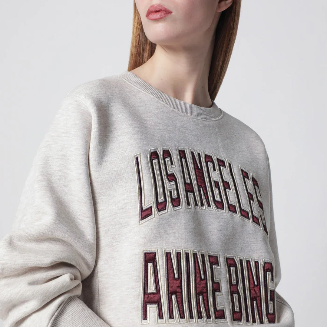 ANINE BING - Harry Shrunken La beige mélange sweatshirt Brand Shirts &amp; Tops