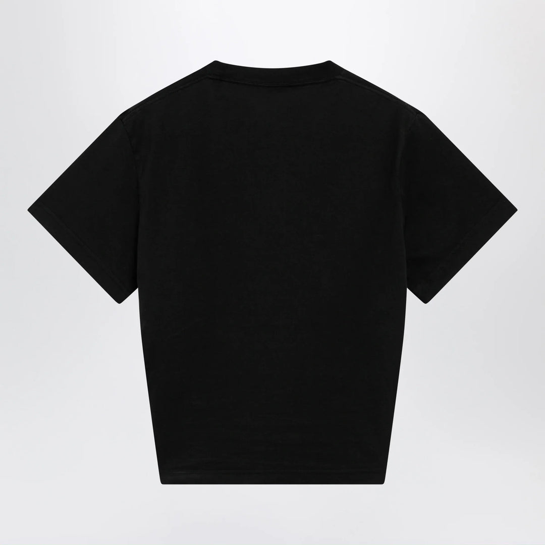 Balenciaga - Black cropped T-shirt with logo print Brand Shirts &amp; Tops