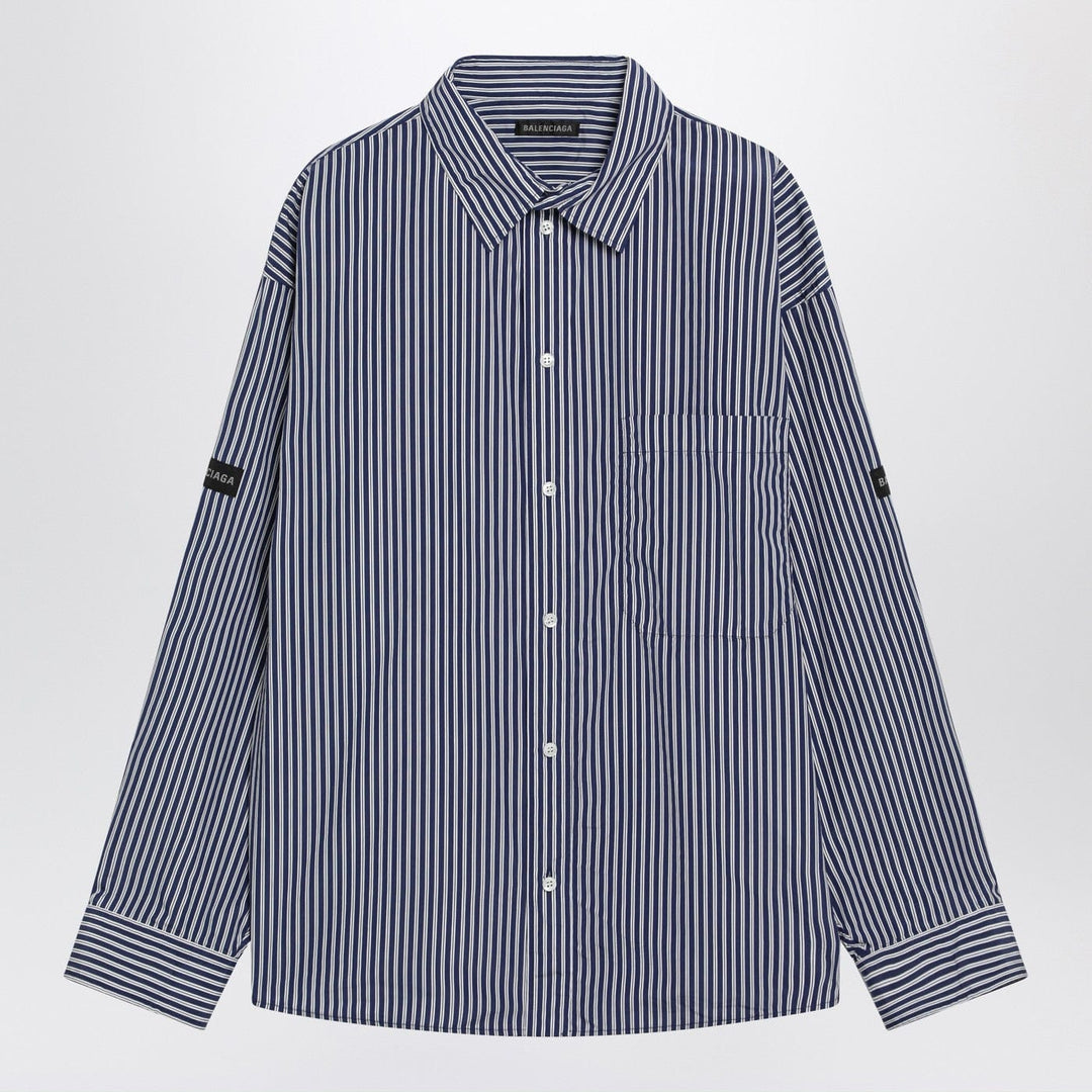 Shirts &amp; Tops Balenciaga - Oversize navy blue and white striped shirt Brand