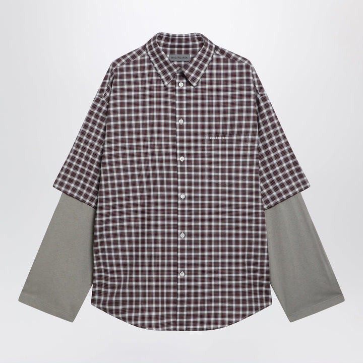 Shirts &amp; Tops Balenciaga - Wrong Sleeve shirt in red/navy check poplin Brand