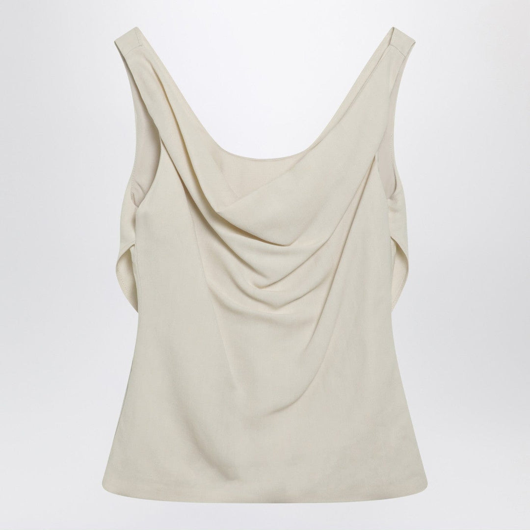 Shirts & Tops Brunello Cucinelli - Cream-colored top in Fluid viscose and linen twill Brand