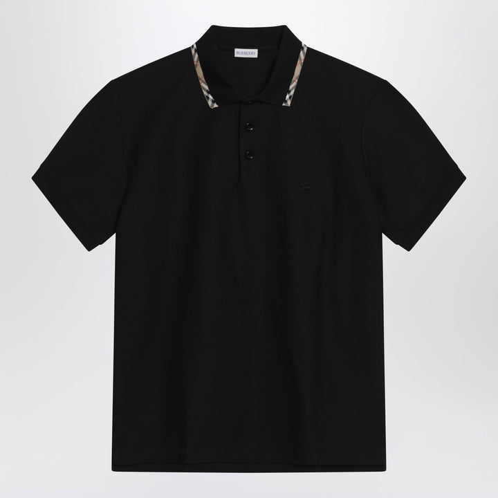Shirts &amp; Tops Burberry - Black cotton polo with Check detail by Burberry Brand