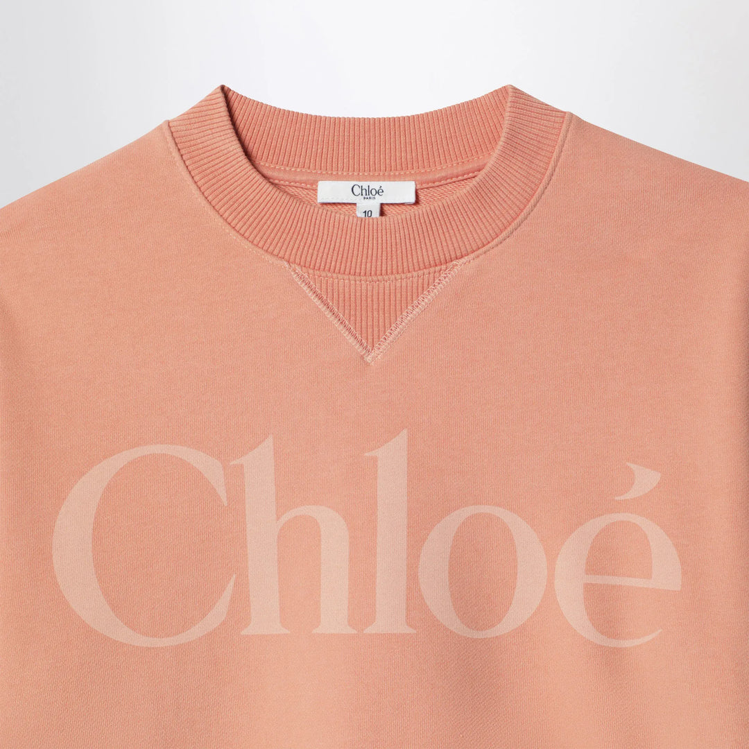 Chloé - Apricot sweatshirt with logo print Brand Shirts &amp; Tops