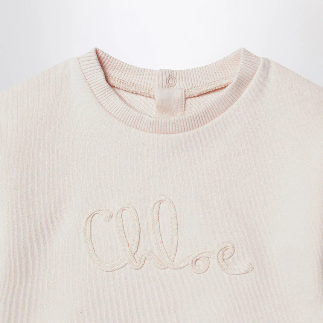 Chloé - Light pink sweatshirt with logo embroidery Brand Shirts &amp; Tops 12