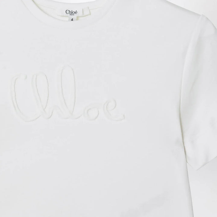 Chloé - White cropped T-shirt with logo embroidery Brand Shirts &amp; Tops