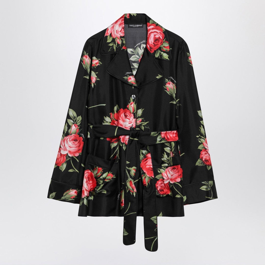Shirts & Tops Dolce&Gabbana - Black Vanity shirt with Bouquet rose print Brand