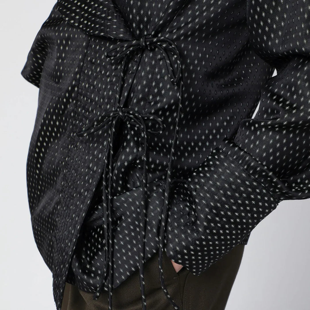 Dries Van Noten - Black wrap shirt with jacquard texture Brand Shirts &amp; Tops M