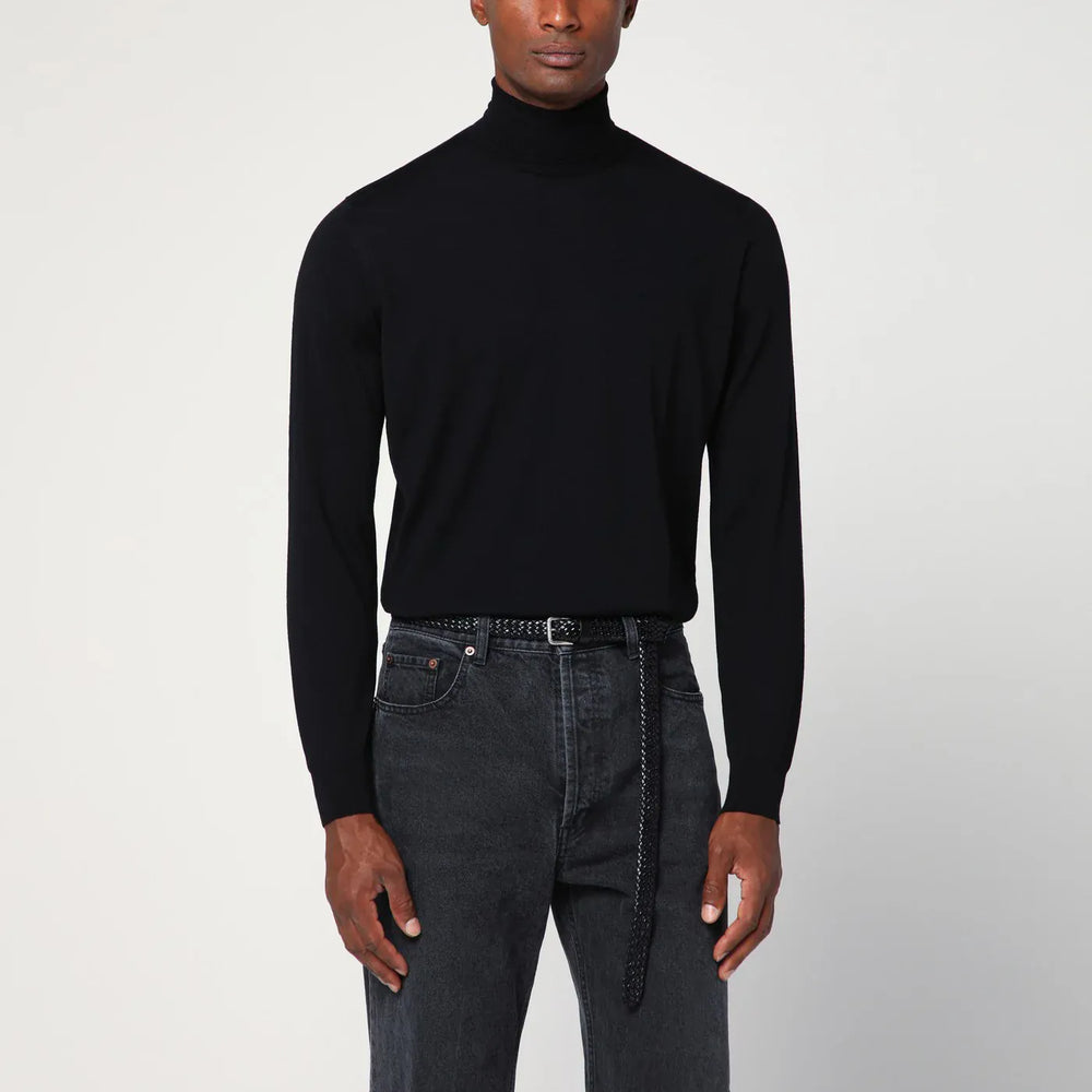 Drumohr - Black wool turtleneck sweater Brand Shirts & Tops 56 IT