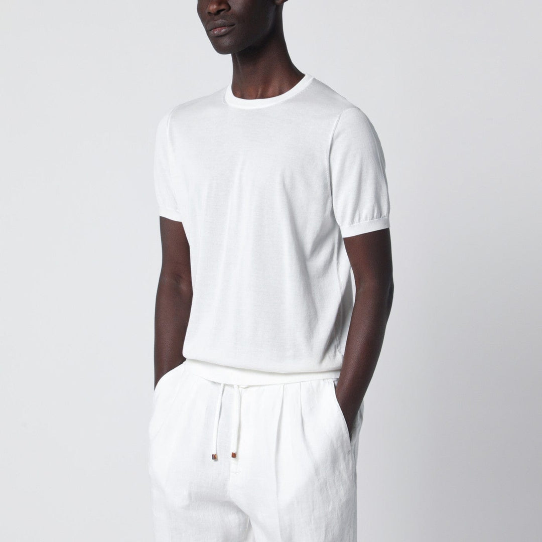 Shirts &amp; Tops Drumohr - Crew neck t-shirt in milky white cotton Brand