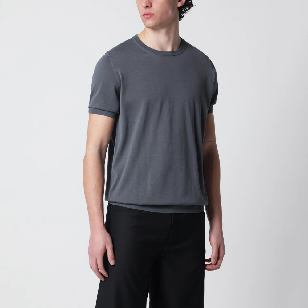 Drumohr - Grey cotton crewneck sweater Brand Shirts & Tops 48 IT