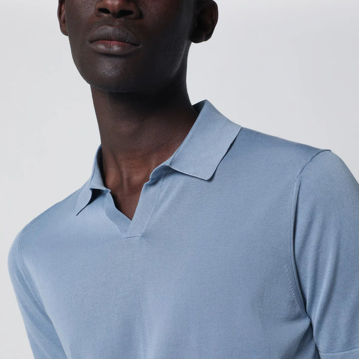 Drumohr - Light blue cotton knit polo Brand Shirts &amp; Tops