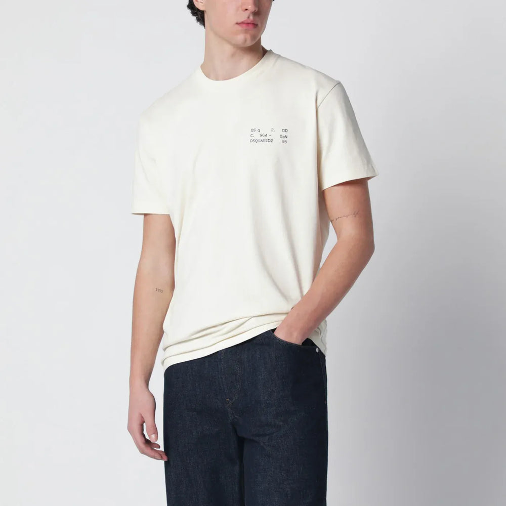 Dsquared2 - Ivory T-shirt with logo print Brand Shirts & Tops S