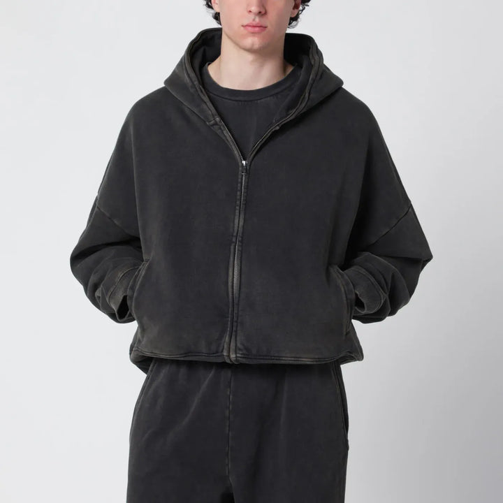 Entire Studios - Washed black cotton zip-up hoodie Brand Shirts &amp; Tops S
