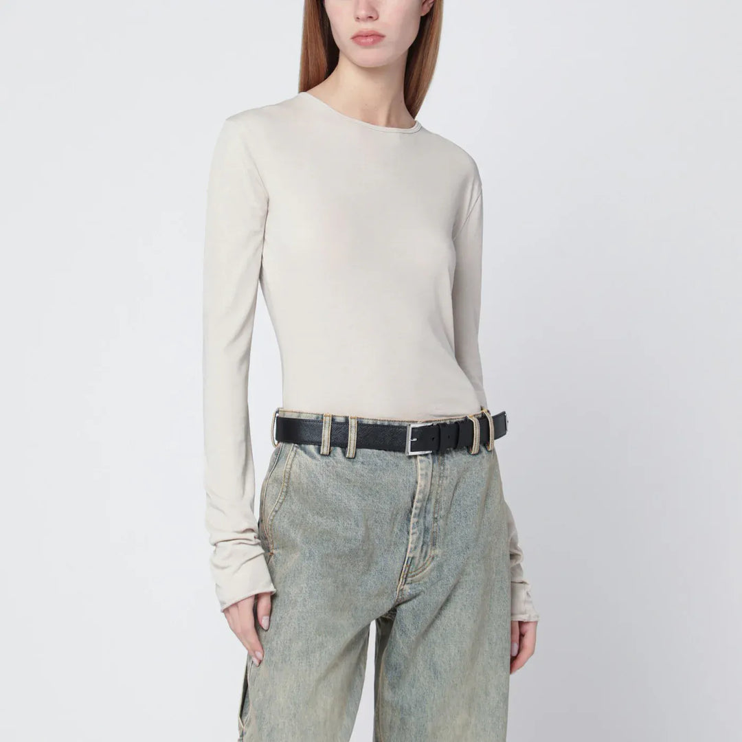 Entire Studios - White crewneck cotton-blend top Brand Shirts &amp; Tops M
