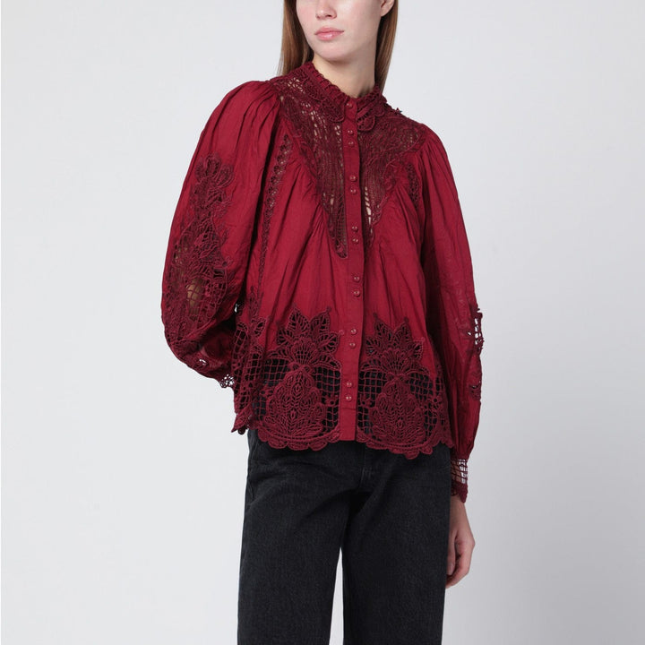 Shirts &amp; Tops M FARM Rio - Berry Garden blouse in guipure lace Brand