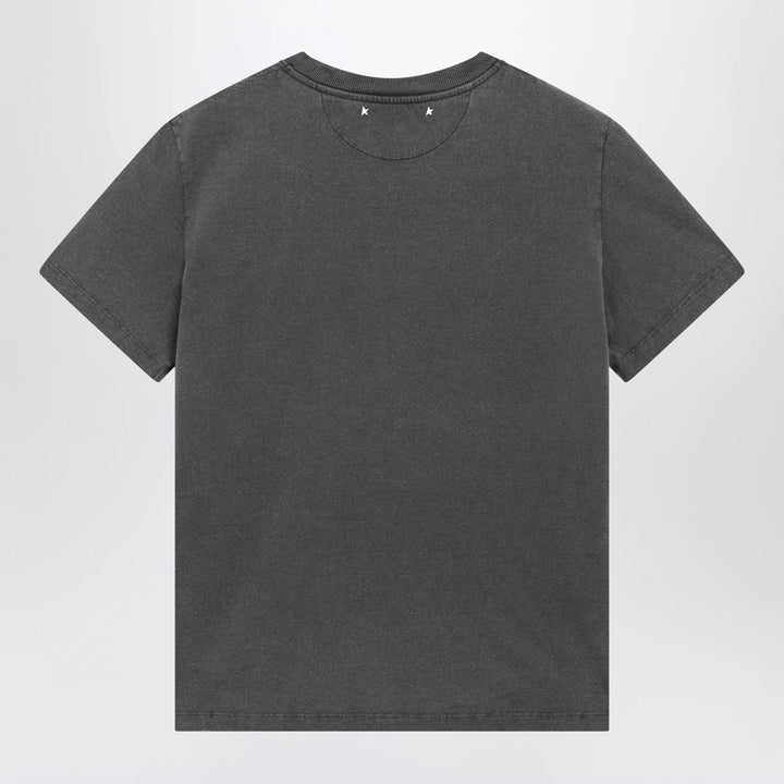 Golden Goose - Anthracite cotton T-shirt with cabochon crystals Brand Shirts &amp; Tops