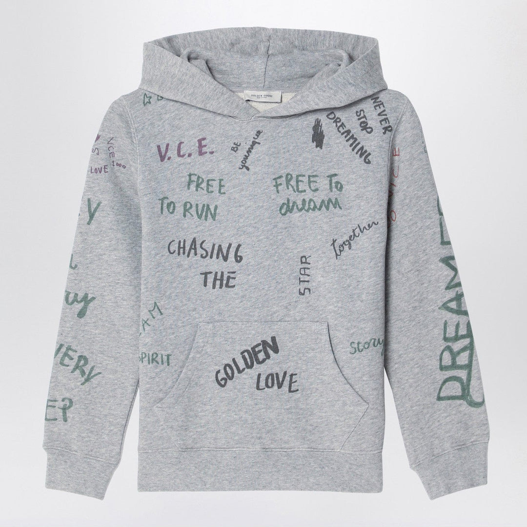 Shirts & Tops Golden Goose - Gray hoodie with all over prints Brand