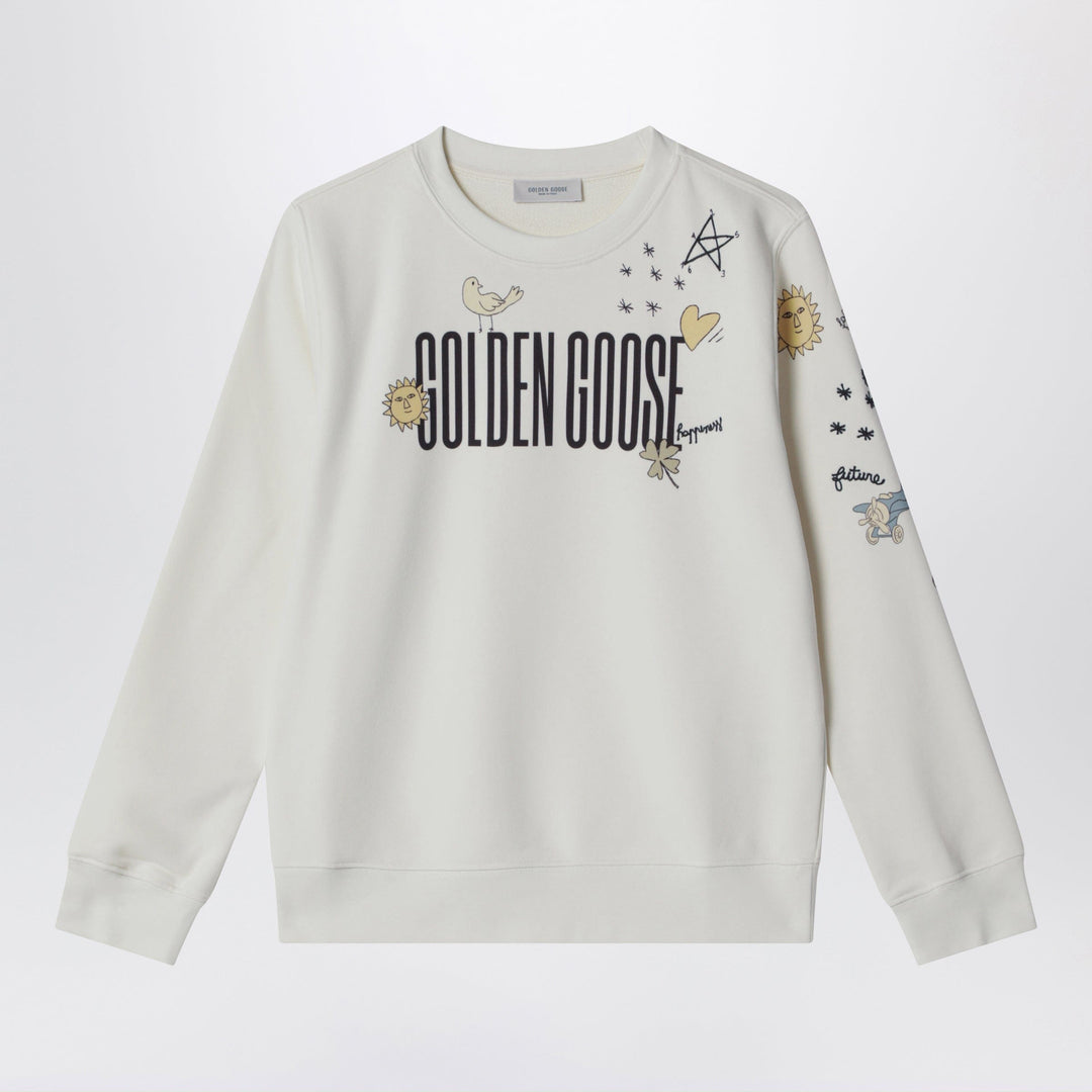 Shirts & Tops Golden Goose - White cotton sweatshirt with logo print Brand