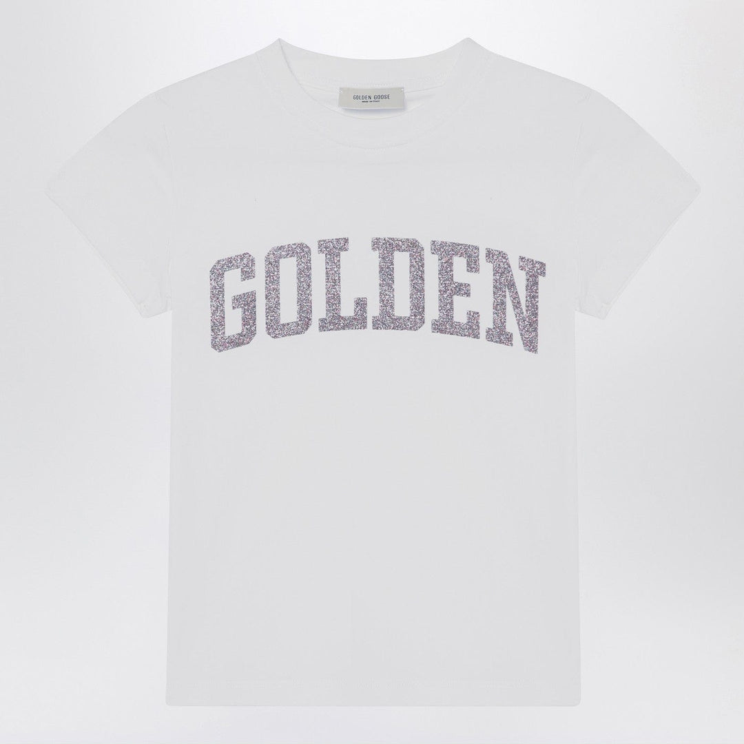 Shirts &amp; Tops 8 Golden Goose - White T-shirt with Glitter Logo Brand