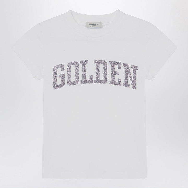 Shirts &amp; Tops 8 Golden Goose - White T-shirt with Glitter Logo Brand
