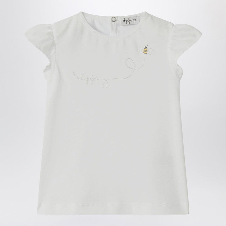 Shirts &amp; Tops 9 Il Gufo - White T-shirt with ruffled sleeves Brand