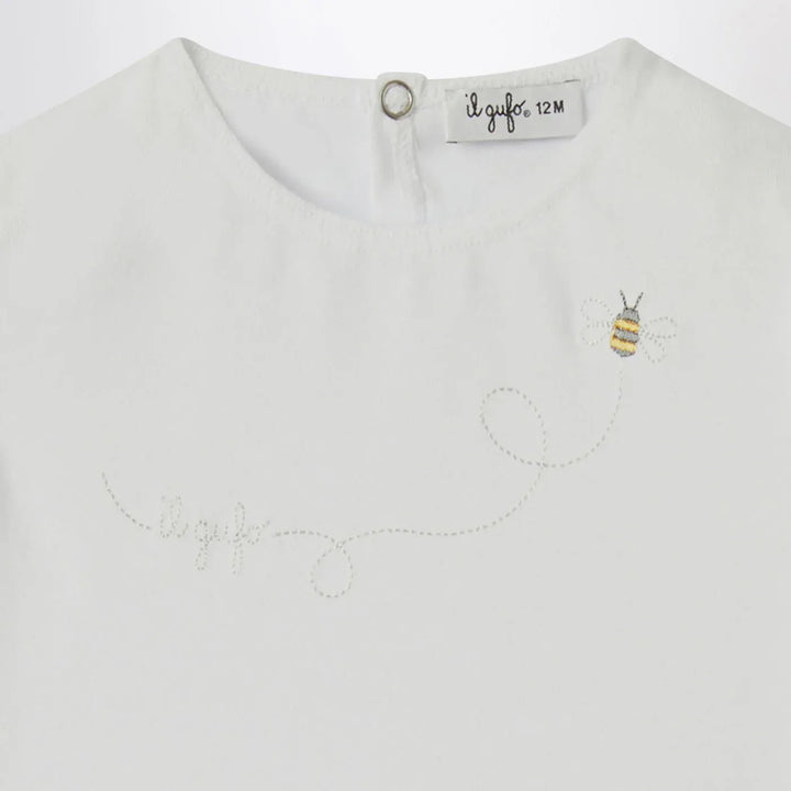 Il Gufo - White T-shirt with ruffled sleeves Brand Shirts &amp; Tops 9
