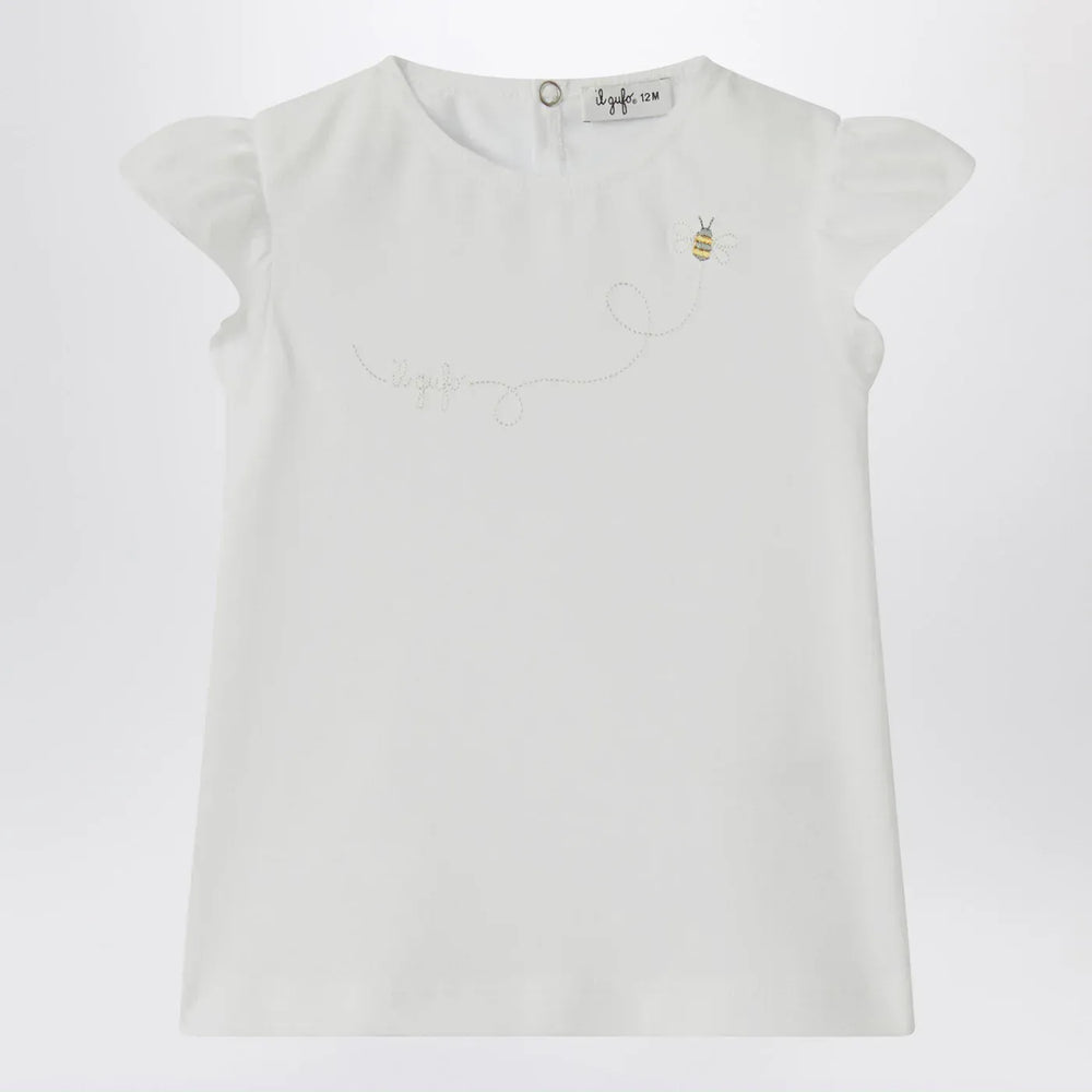 Il Gufo - White T-shirt with ruffled sleeves Brand Shirts & Tops 9