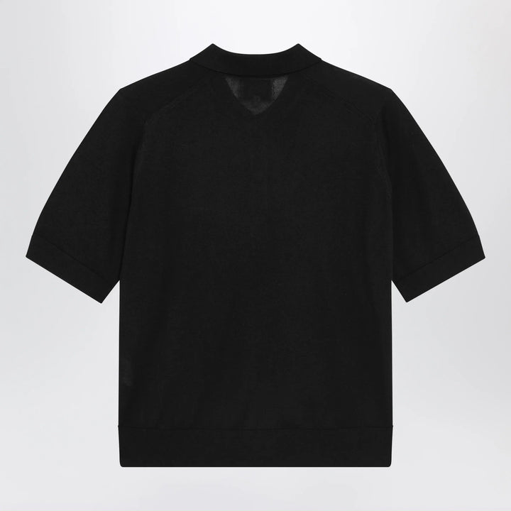 LouLou De Saison - Black Migo Fluid Cashmere Polo Brand Shirts &amp; Tops
