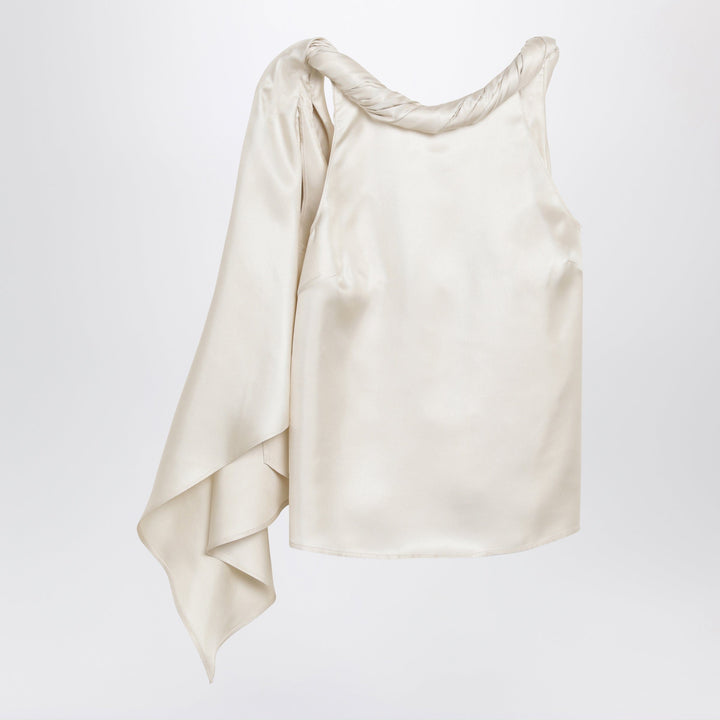 Shirts &amp; Tops LouLou De Saison - Wilma silk twill top with a twisted collar and scarf detail Brand