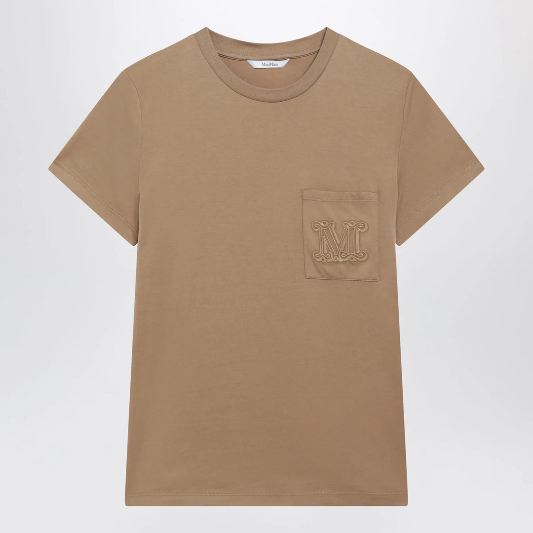Max Mara - Camel cotton jersey T-shirt Brand Shirts &amp; Tops XS