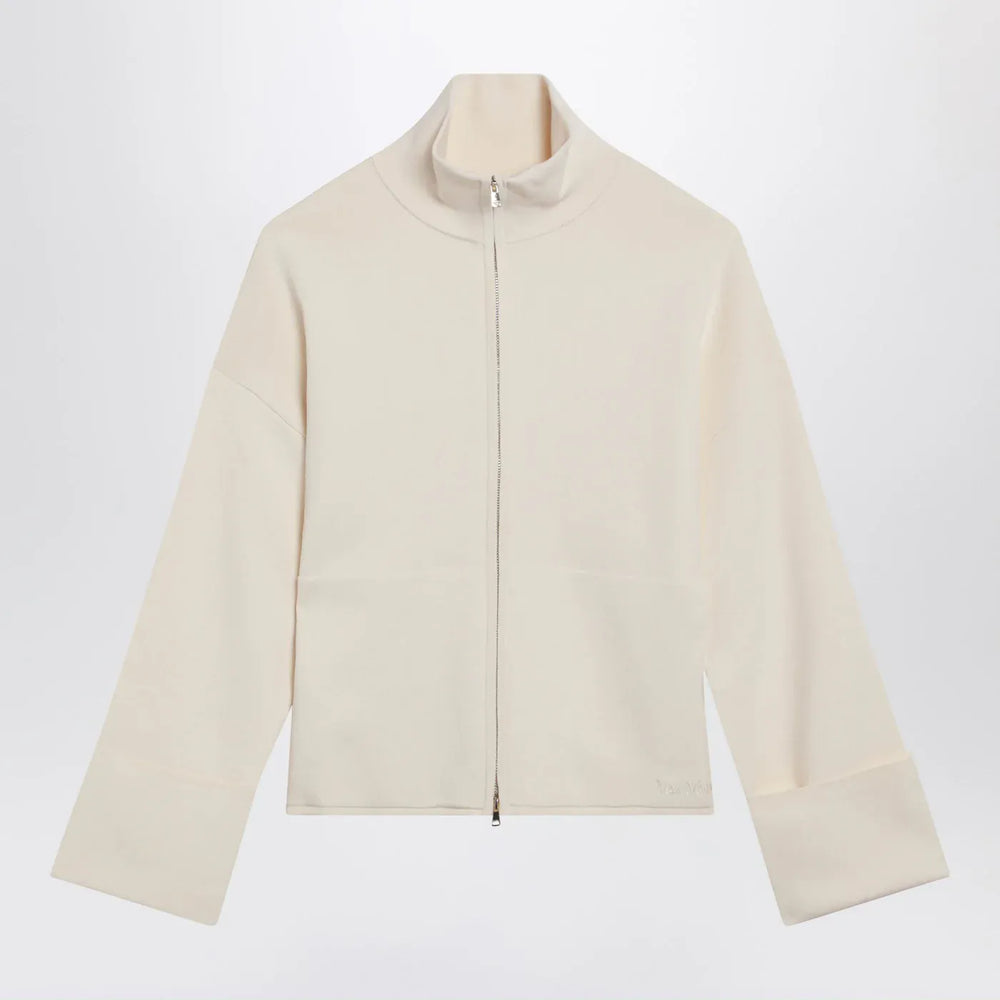 Max Mara - Ivory viscose-blend zip-up sweatshirt Brand Shirts & Tops S