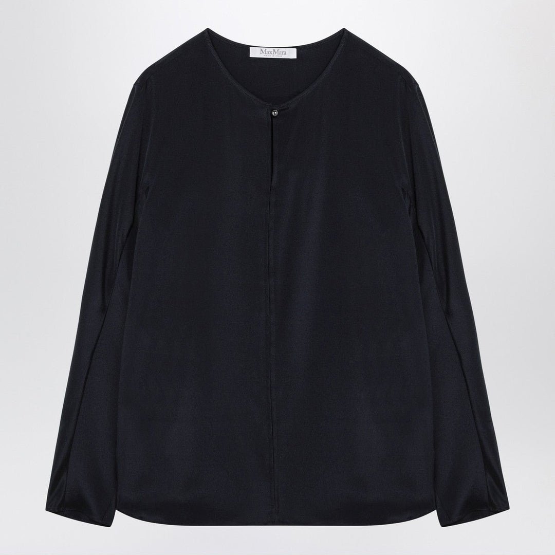 Shirts & Tops Max Mara - Midnight blue silk-blend blouse Brand