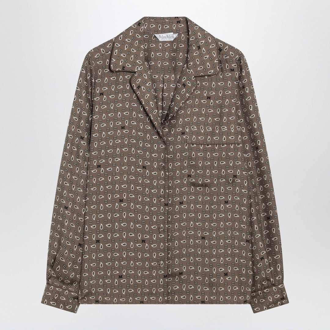 Shirts & Tops Max Mara - Printed silk shirt in mud colour Brand