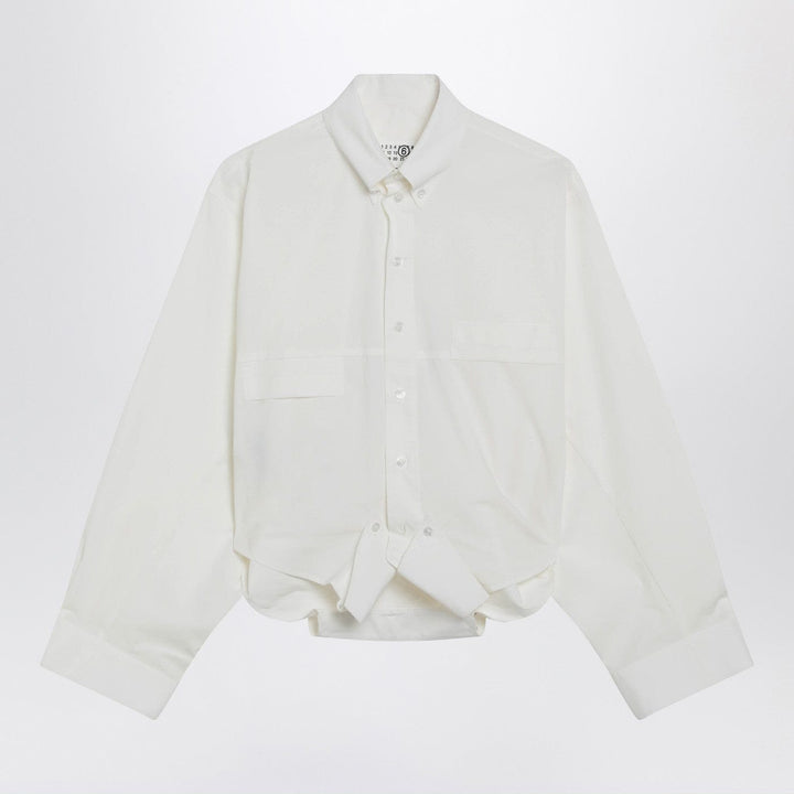 Shirts &amp; Tops MM6 Maison Margiela - White cotton shirt with mirrored effect Brand