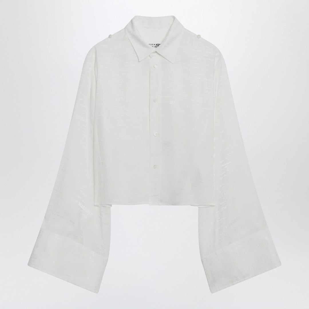Shirts &amp; Tops 42  IT MM6 Maison Margiela - White shirt with all-over logo graphic Brand