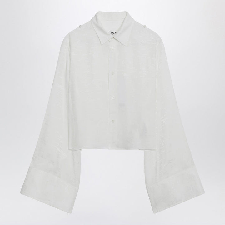 Shirts &amp; Tops 42  IT MM6 Maison Margiela - White shirt with all-over logo graphic Brand