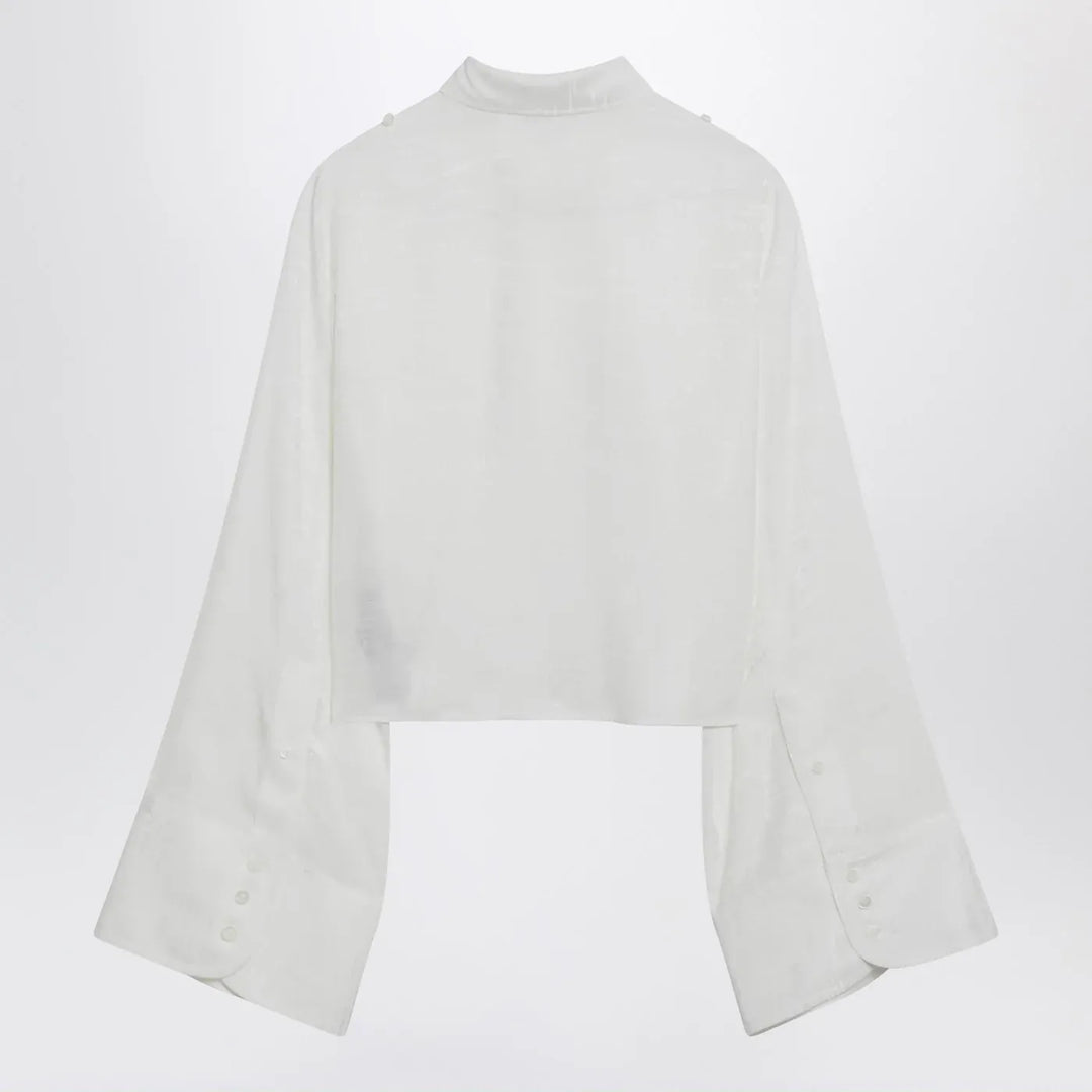 MM6 Maison Margiela - White shirt with all-over logo graphic Brand Shirts &amp; Tops 42  IT
