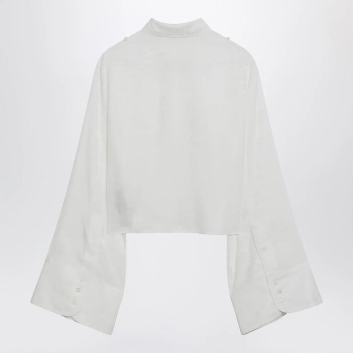 MM6 Maison Margiela - White shirt with all-over logo graphic Brand Shirts &amp; Tops 42  IT