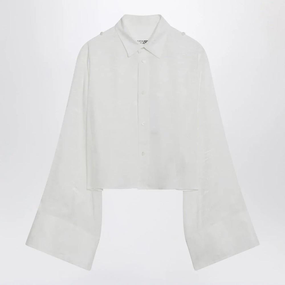 MM6 Maison Margiela - White shirt with all-over logo graphic Brand Shirts & Tops 42  IT
